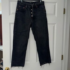 Zara black wash denim jeans